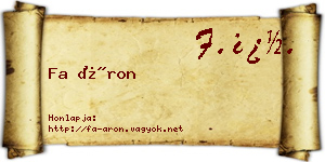 Fa Áron névjegykártya