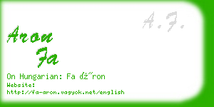 aron fa business card